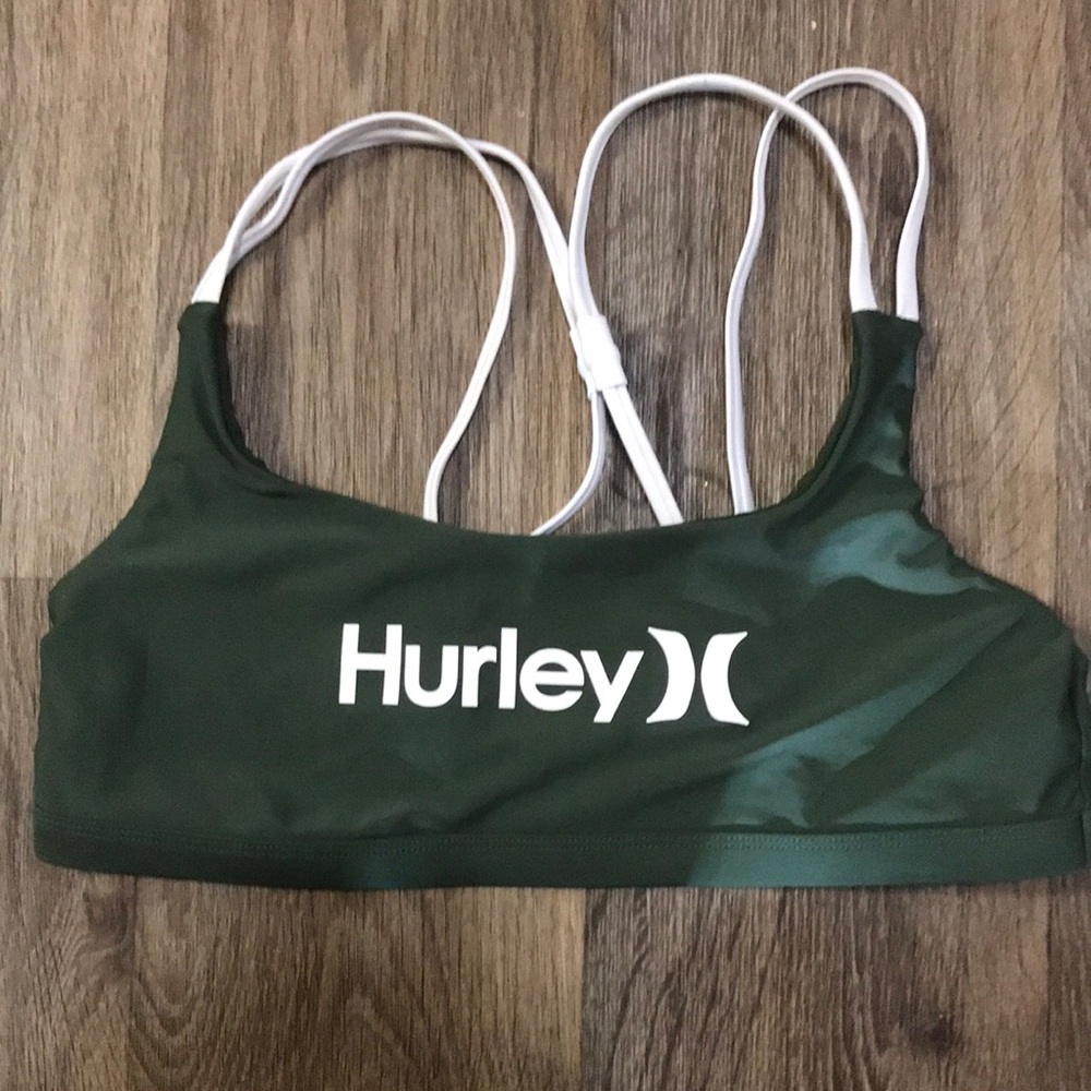 Hurley swimsuit top racer back Camo green